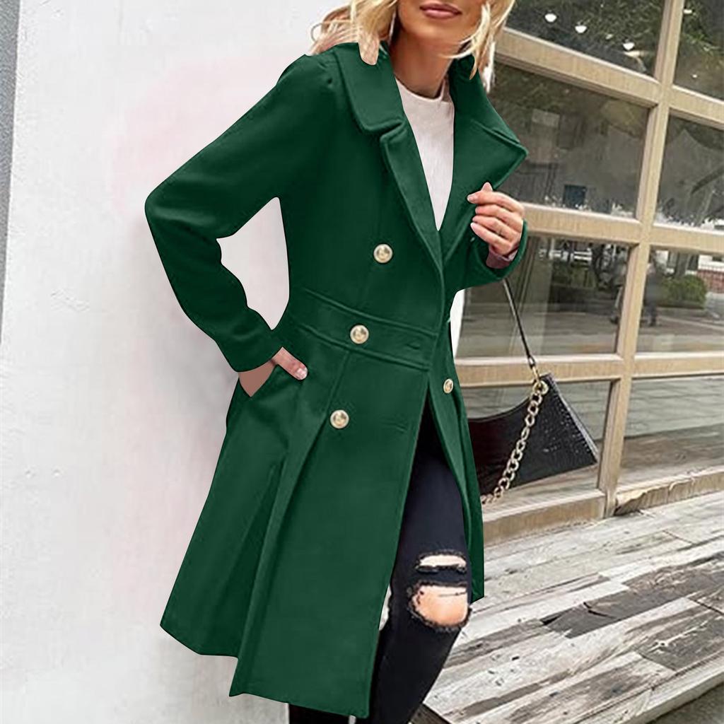 Women's Solid Color Thick Long Sleeve Fashion Coat Jacket