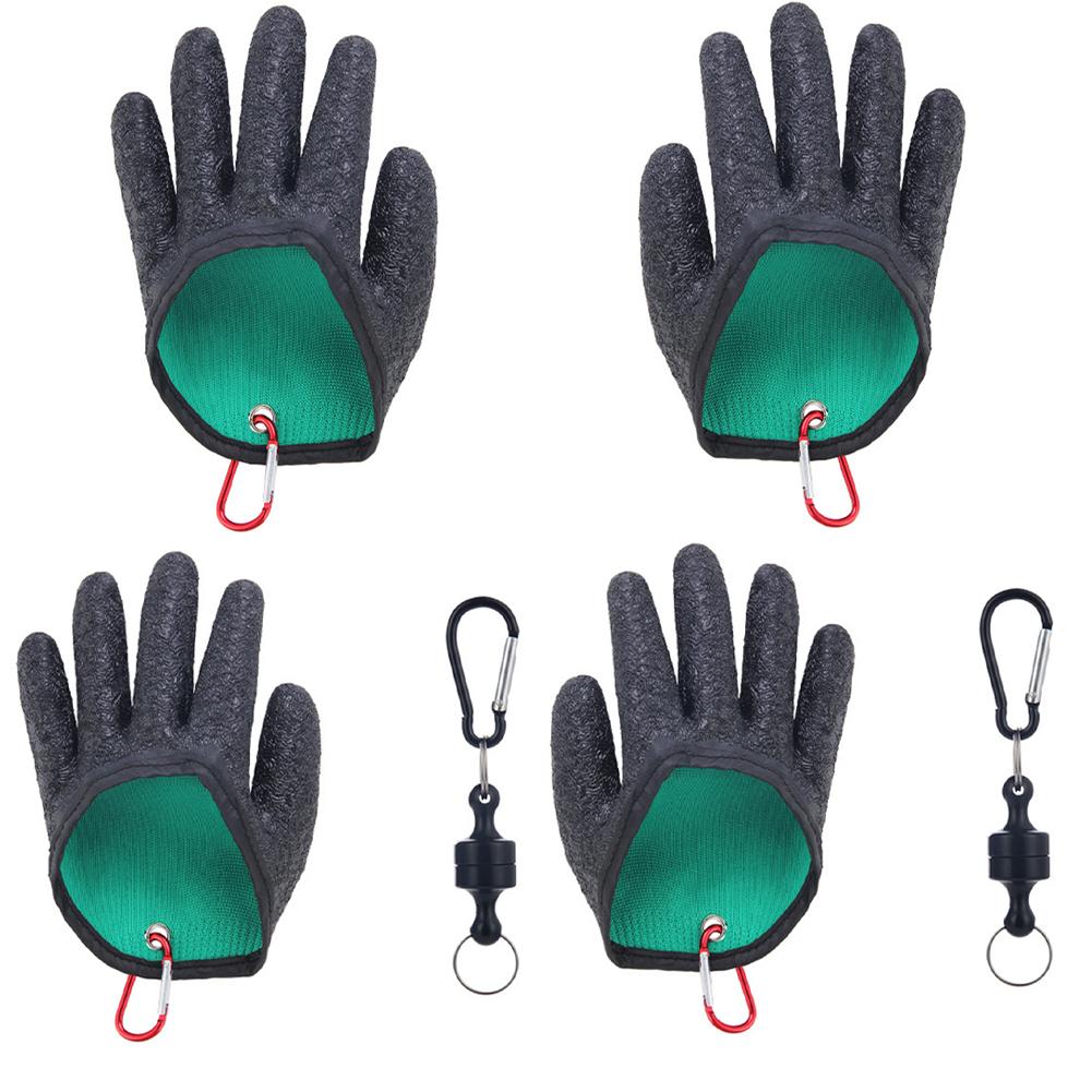 Fishing Glove With Magnet Release, Fisherman Professional Cut Proof Puncture Proof Fishing Gloves, Fish Handling Gloves With Strong Magnetic Buckle Fo