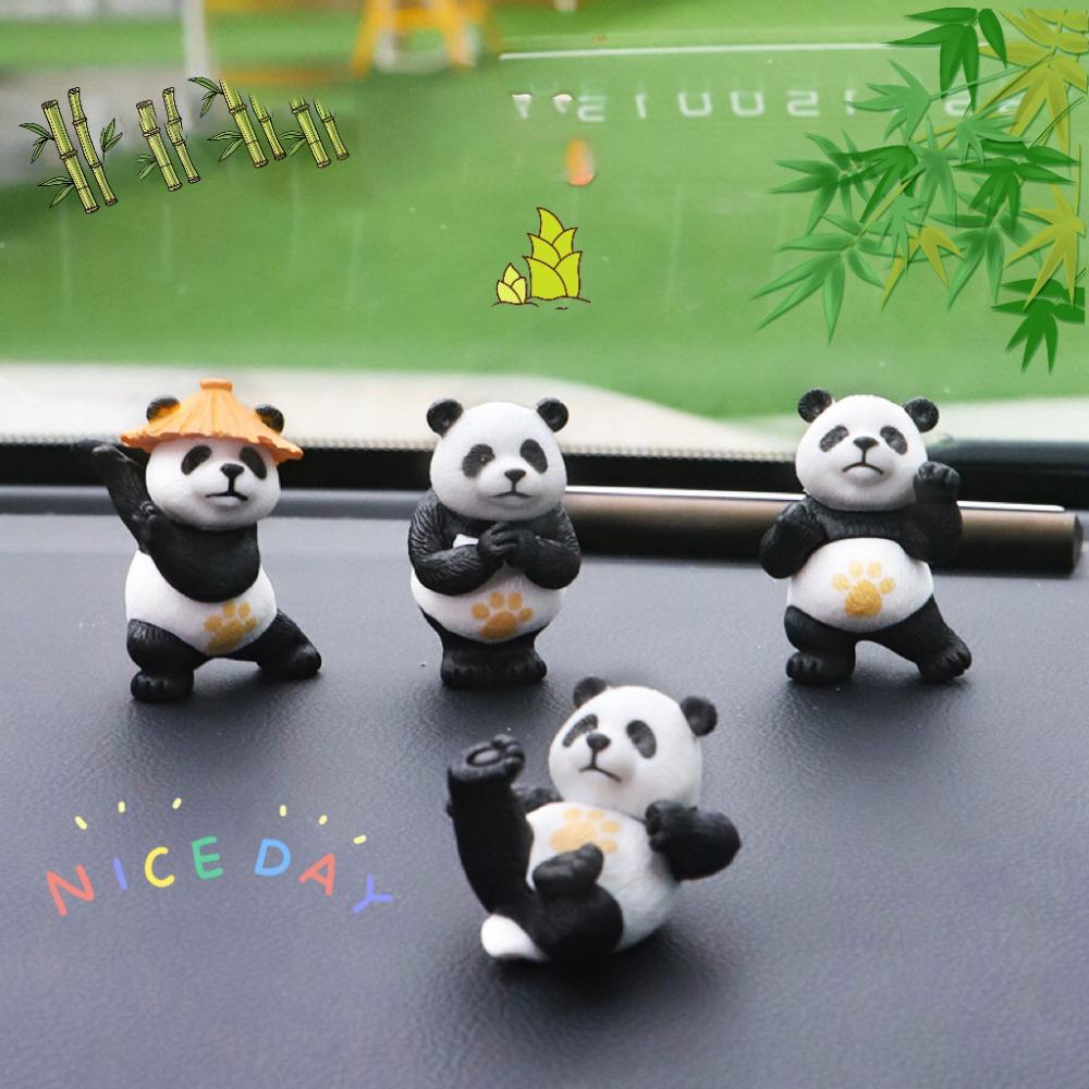 

4pcs/set Panda Design Car Ornaments Small Desk Ornaments Cute Figurines