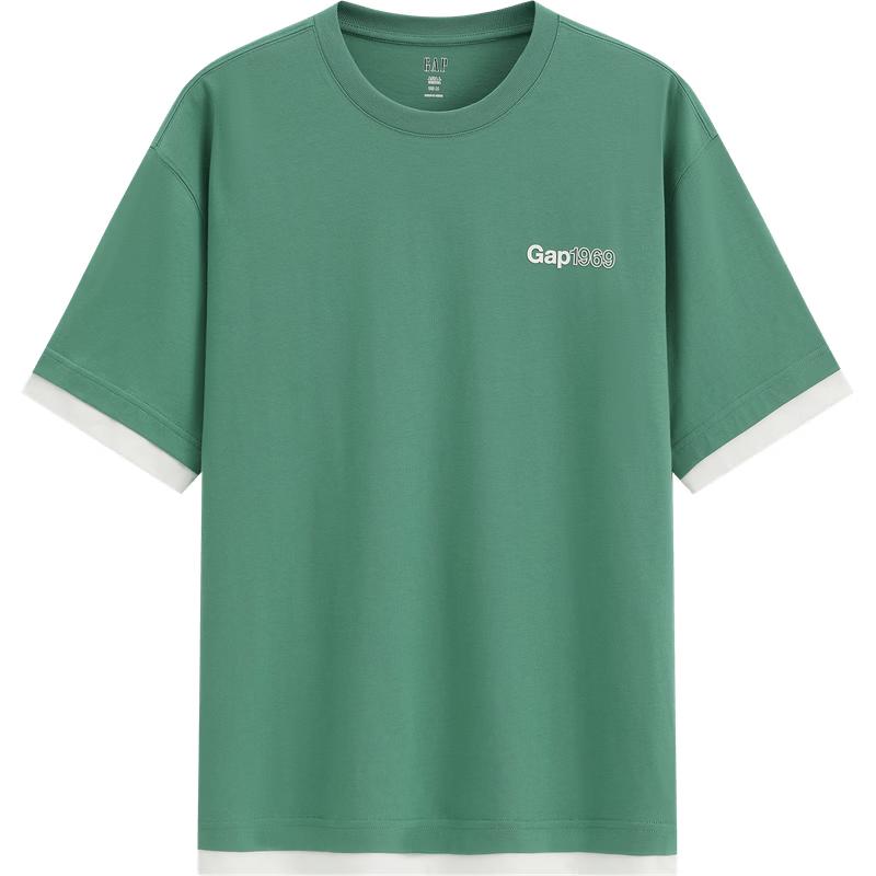 GAP Unisex Logo Print Contrast Trim Short Sleeve T-Shirt 185108A 3590₽