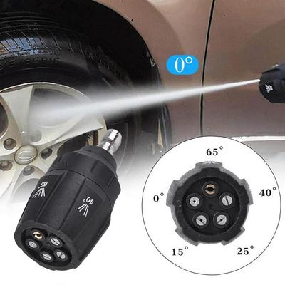 Solid Jet Nozzle Sturdy Adjustable Spray Angle Compact 5 In 1 High Pressure Washing Nozzle  Washing Nozzle Long Service Life