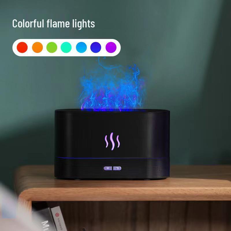 Seven-Color Flame Aroma Diffuser and Humidifier for Home and Office USB-Powered Seven-Color Flame