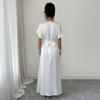 Cross-border European and American temperament elegant V-neck waist embroidered dress women's clothing  spring and summer  independent station