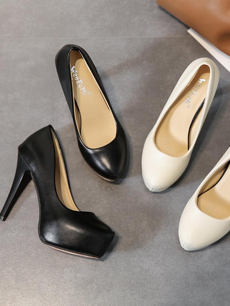 Damesko Rød såle høye hæler Sexy spiss tå rød såle 12 cm Pumps Brudekjole Sko Naken Svart Farge Rød Bunn Høye hæler