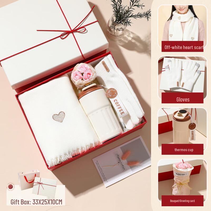 

AQ Valentine s Day Scarf, Gloves & Thermos Gift Set