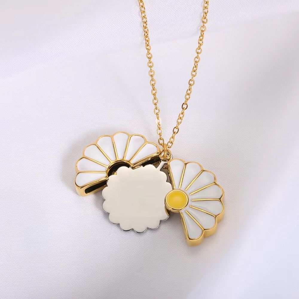 Layered Chain Sunflower Necklace Pendant Handmade Daisy Necklace Jewelry Accessories