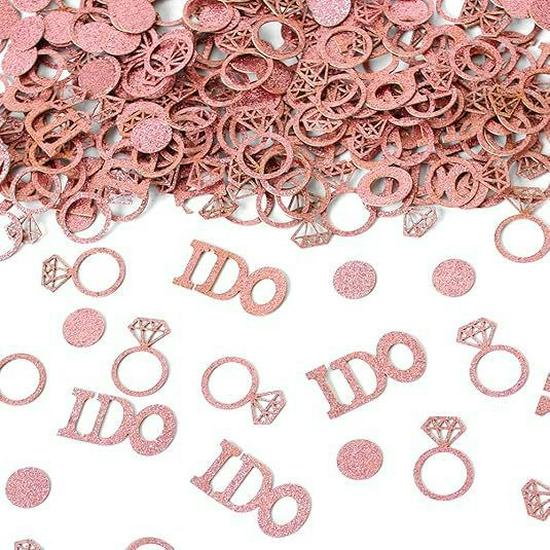 Colorful Gold Glitter 'I DO' Engagement & Wedding Confetti Decorations