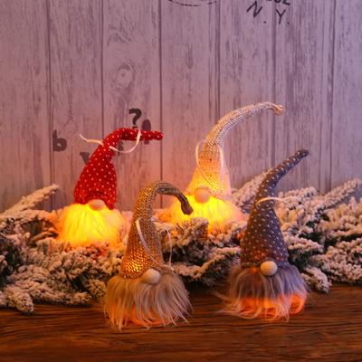 Ciondolo Bambola LED di Natale Decorazioni per Albero di Natale Babbo Natale Gnomo Bambola di Peluche per Casa Capodanno Decorazione Natalizia Bomboniere