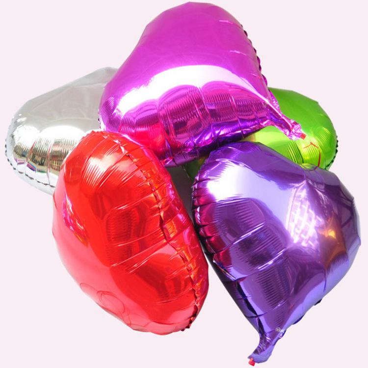 Festival & Wedding 18-Inch Heart-Shaped Colorful Foil Balloons for Decorations