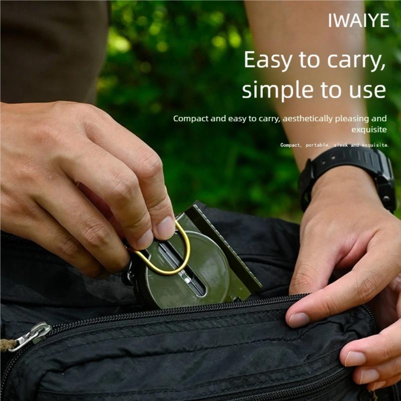 Aluminum Alloy Hiking Compasses Folding Lens Compasses Precise Navigation Expedition Tool for Outdoor Backpacking