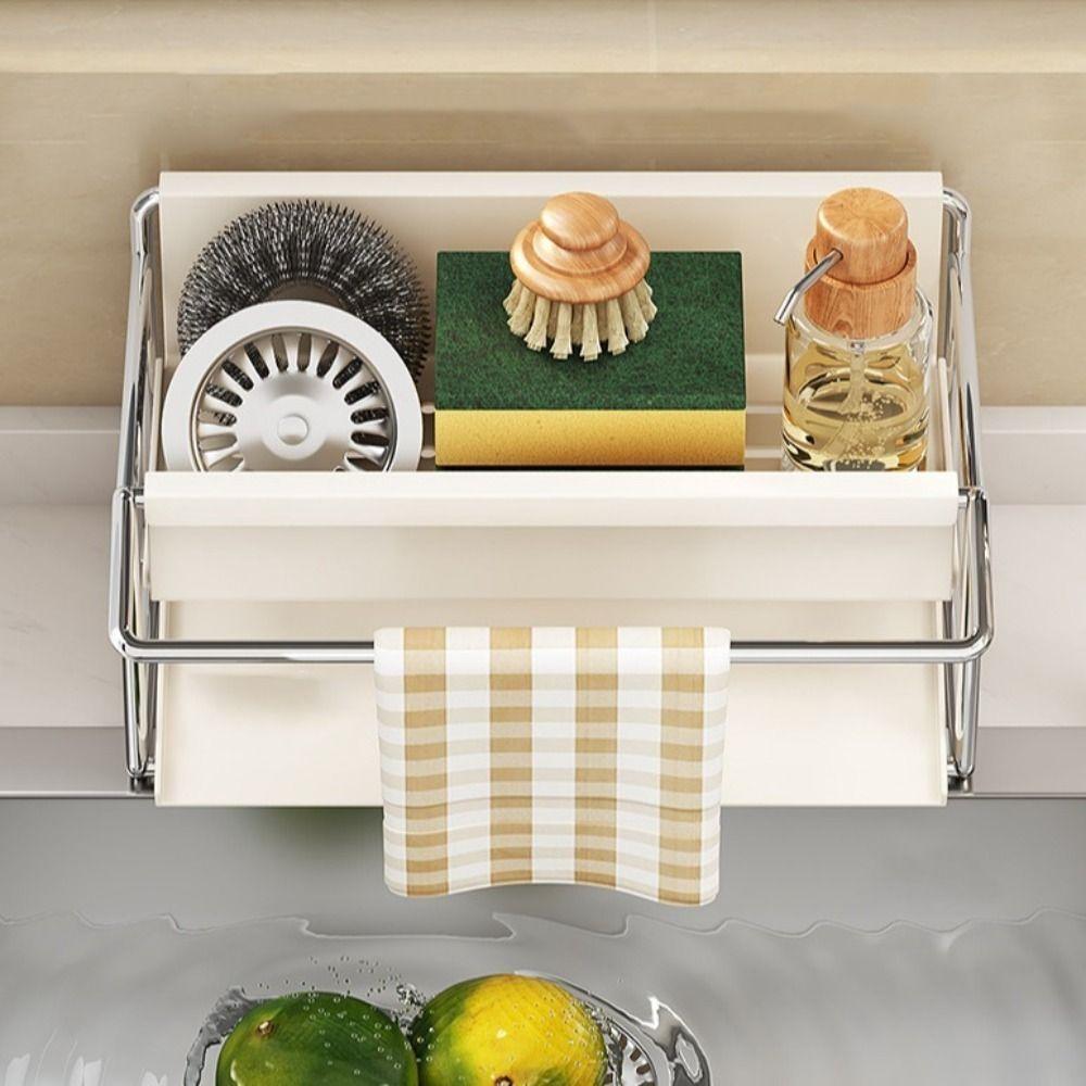 Self Drain Sponge Holder Auto Drain Tray Storage Rack Dishcloth Drain Rack  Home Organization