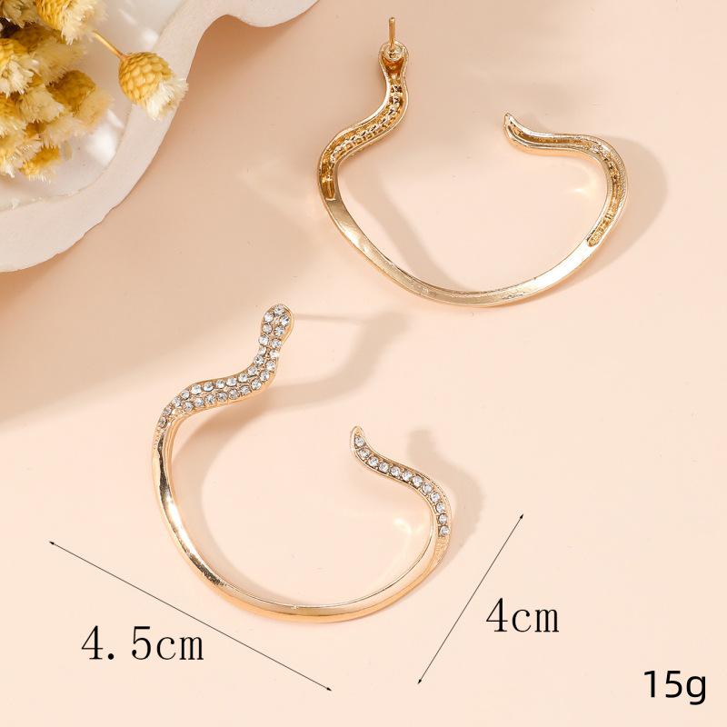 2023 European & American Niche Fashion Snake Rhinestone Earrings