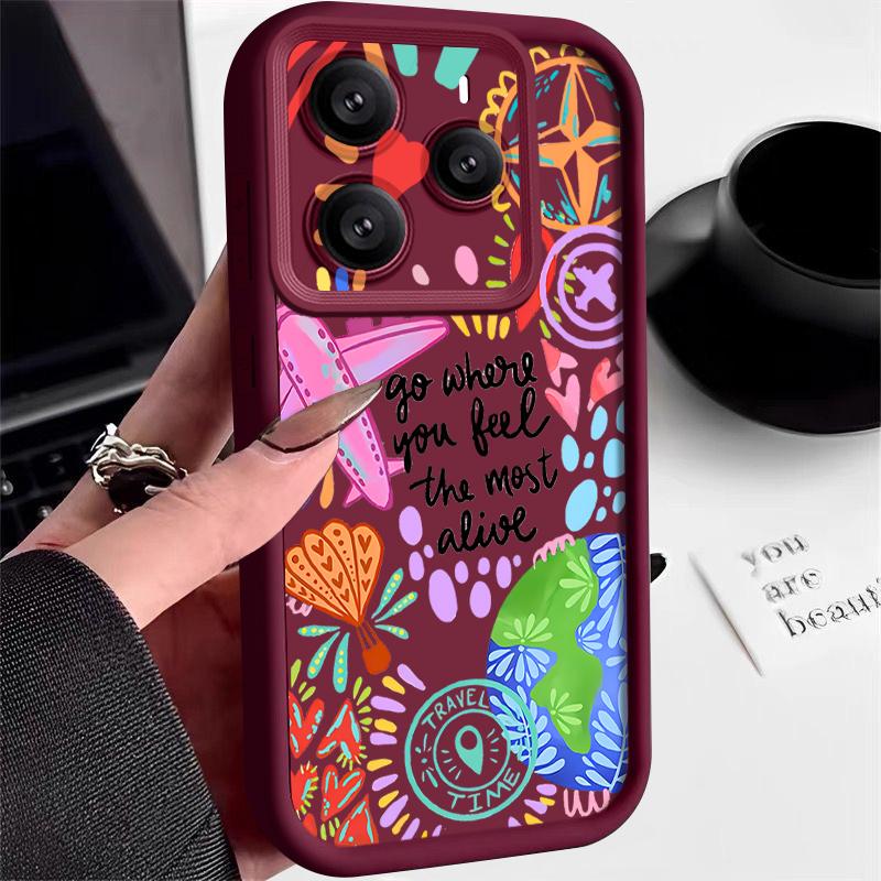 Cartoon Fire Balloon Pattern Case For Xiaomi Redmi Note 14 13 Pro 5G 4G 12 11 Funda Xiaomi 14T 13T 11T Pro Shockproof Bumper Silicone Cover