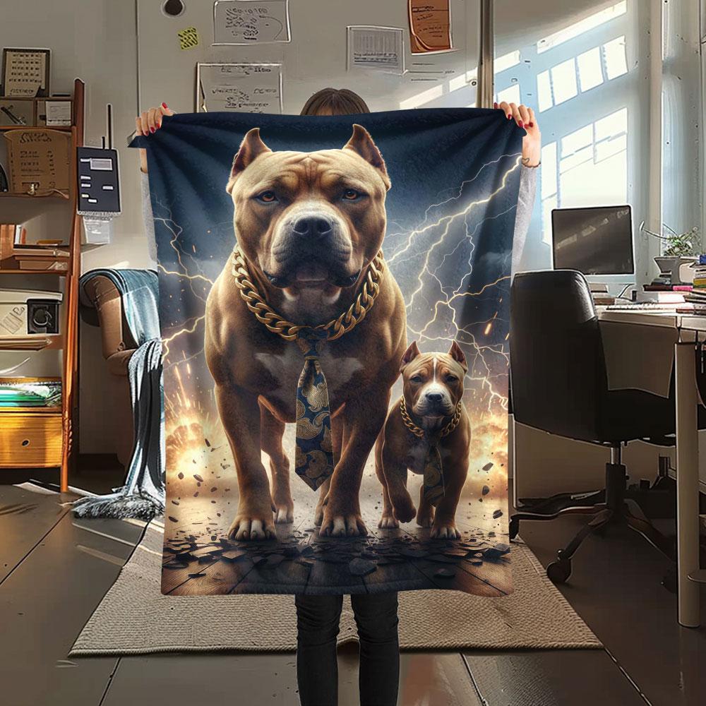 1Pc LightningPuppy Print Flannel Blanket, High quality Comfortable for All Seasons, Home Decor, Warmth and Comfort, Perfect for Christmas Gifts