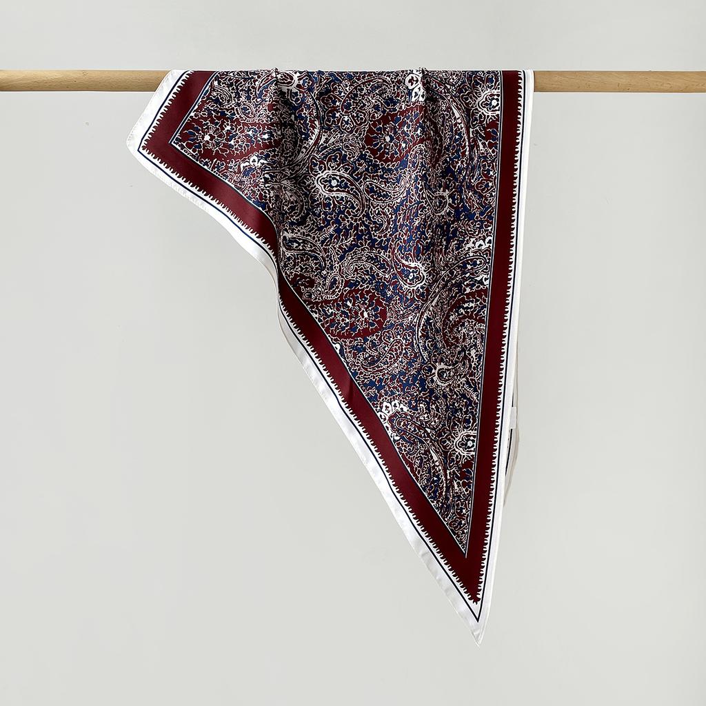 Twill Light Luxury High Sense Simulation Silk Headscarf Waist Triangle Scarf Silk Scarf Multi-Function