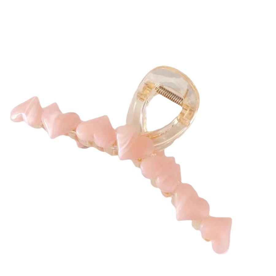 High-End Large Jelly Heart Claw Hair Clip for Women – Summer Bun & Shark Clip Accessory