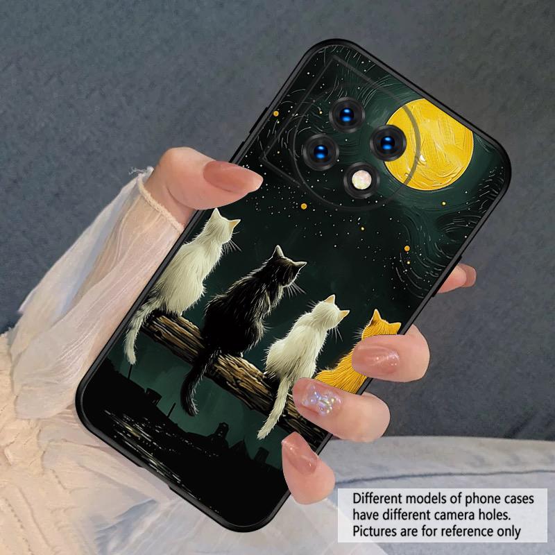 Fond Chat Pour OnePlus 8 9 11 12 13 10 Pro 9RT 8T 12R Ace 3 5 2V Nord CE 2 4 Lite N20 SE 30 N200 silicone souple coque de téléphone