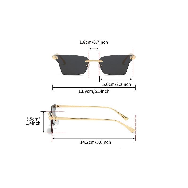 Randlose Cat-Eye-Sonnenbrille Damen Stilvoll Vintage Farbverlauf Mehrfarbiges Glas Ins Trendige Luxusmarke Designer Sonnenbrille