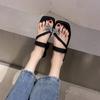 Woman Slippers Crystals Summer Jewels Sandals On Beach Slides Off White Shoes for Women 2024 Flip Flops Low Heel Rhenstone Vip F