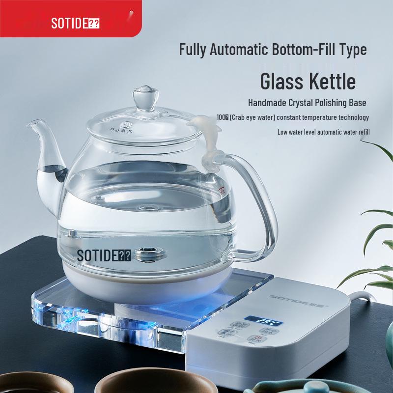 SOTIDE DCJ-A908 Glass Kettle: Automatic Bottom-Filling, Boil Water & Make Tea, With Warming Function