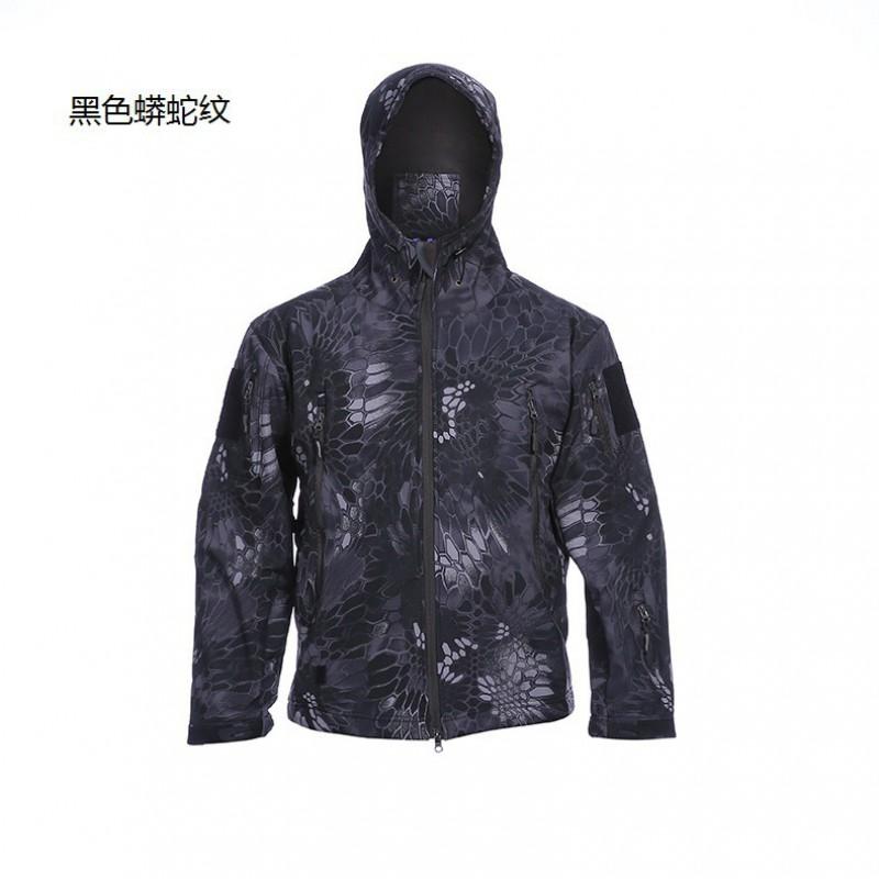 Men Waterproof Camo Fleece Softshell Cycling Jacket Outdoor Windproof Warm Coat