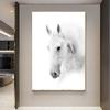 Black and White Horse Poster Print Canvas Painting Horses Running Animal Wall Art Picture for Farmhouse Room Home Decor