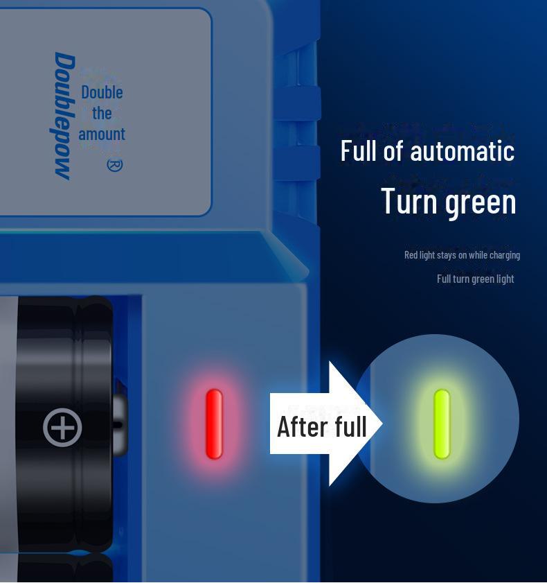 Double NiMH Rechargeable Battery Set with Intelligent Light, 1.2V 10000mAh for Water Heater