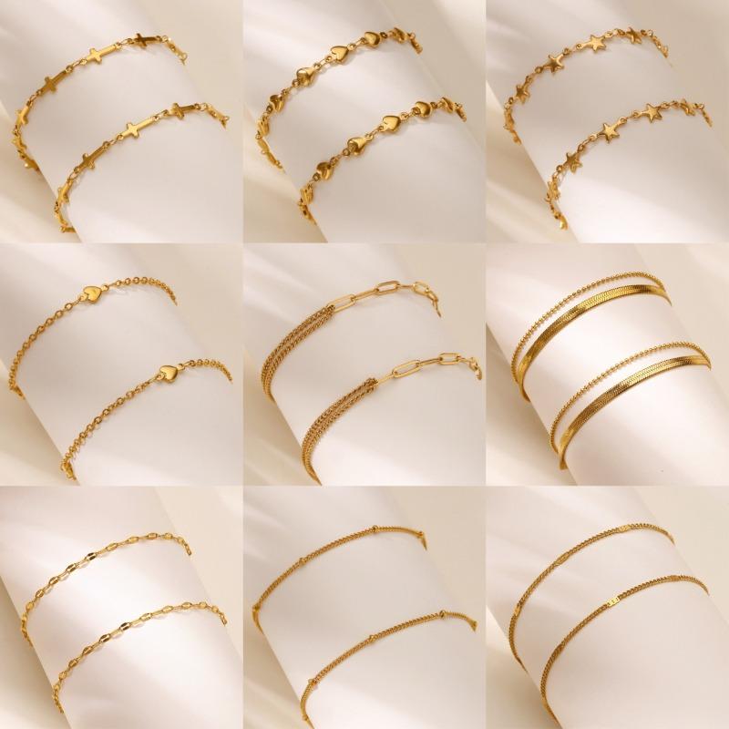 Exquisite cross love bracelet anklet niche design fashionable titanium steel non-fading versatile jewelry