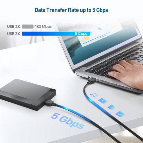 Cable Matters Micro USB Cable Micro USB 3.0 Cable USB Micro B Cable 3m Compatible with HDD/SSD External Drive