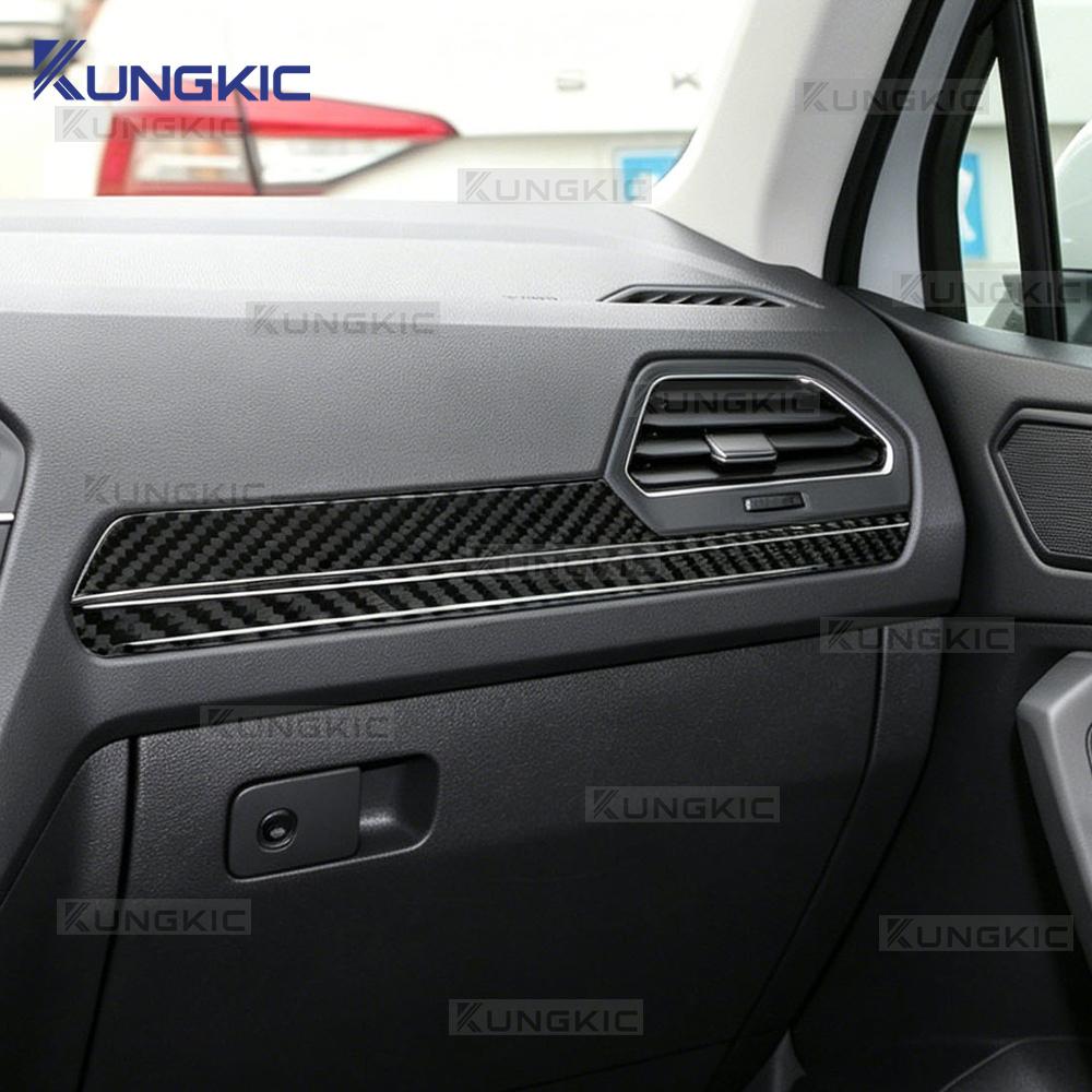 Real Soft Carbon Fiber Sticker Volkswagen Tiguan A2 AD1/AX1 2018 2019 2020 2021 LHD RHD Car Passenger Side Trim Strip