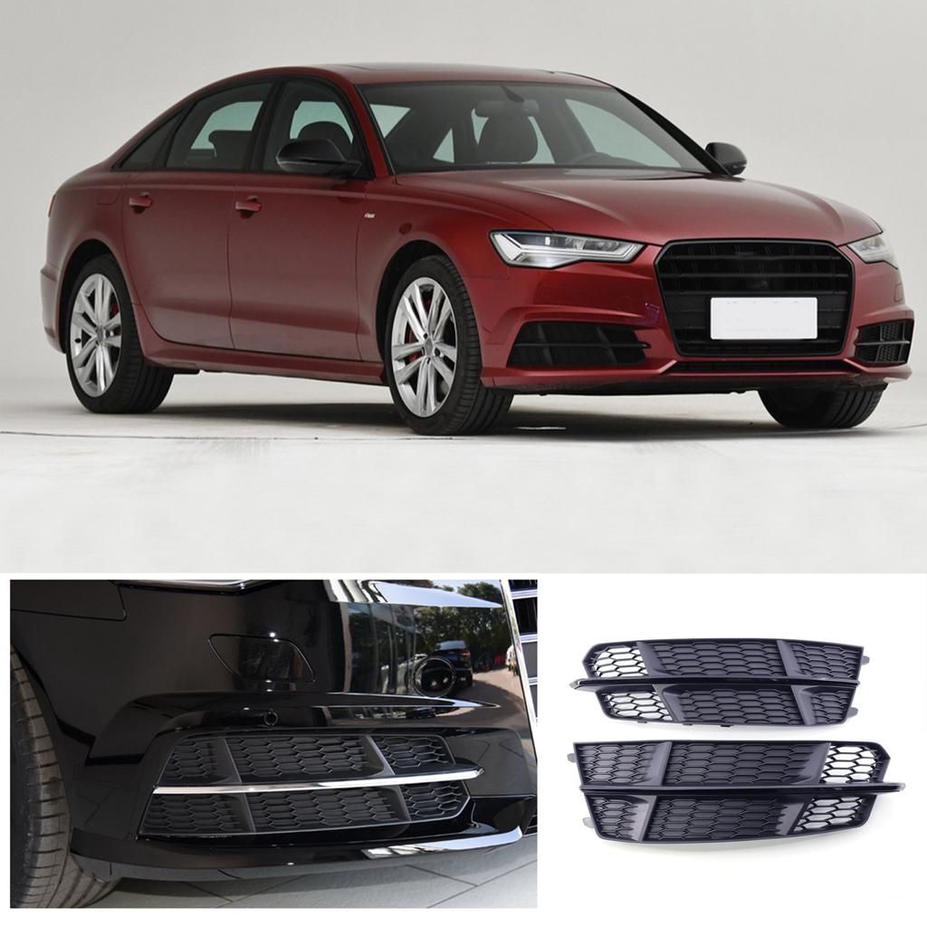 Front Kidney Grille Grills for A6 (C7) S-Line (OEM:4G0807682AN,4G0807681AN) ABS Grille