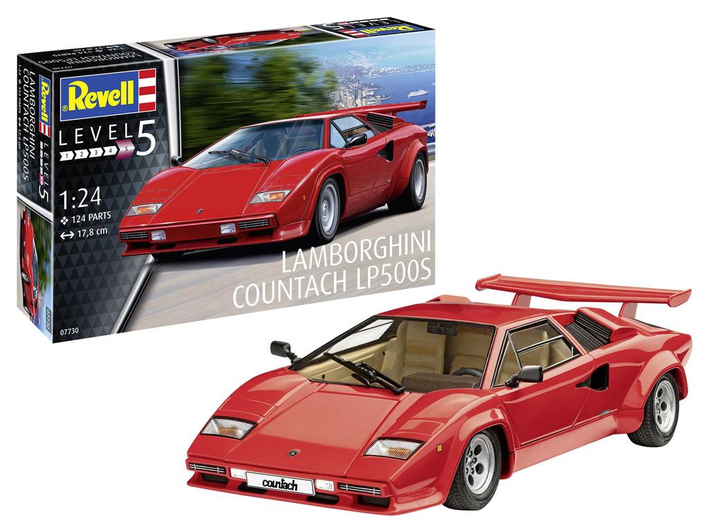 Revell 1/24 Lamborghini Countach LP500S Plastic Model Kit 07730 (Automobile)