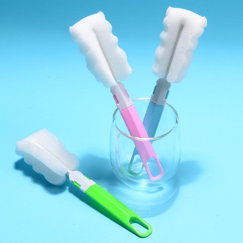 Long-Handle Detachable Sponge Cleaning Brush for Insulated Cups & Baby Bottles