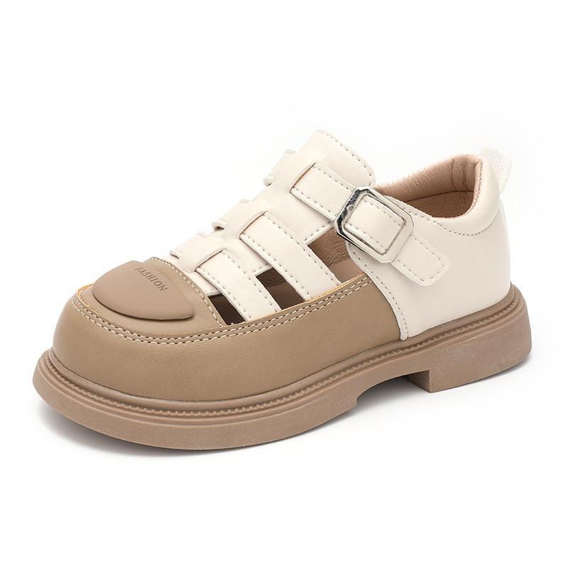 Fashion Summer New Kids Sandals for Girls Fashion Hollow-out Children Causal Roman Sandals Thick Soled Toddler British Style Beach Shoes