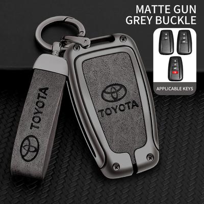 Zinc Alloy Leather Car Smart Remote Key Case Cover Shell For Corolla Prius Camry CHR C-HR RAV4 Altis Land Cruiser Prado
