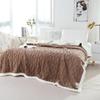 Double-layer Thickened Lambskin Jacquard Tuff Fleece Blanket for Office Nap - Solid Color AB Version.