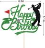 Topper Torta Buon Compleanno Golf Pallina da Golf Giocatore Decorazioni Torta Glitter Topper Torta Buon Compleanno Sportivo Decorazioni Festa a Tema