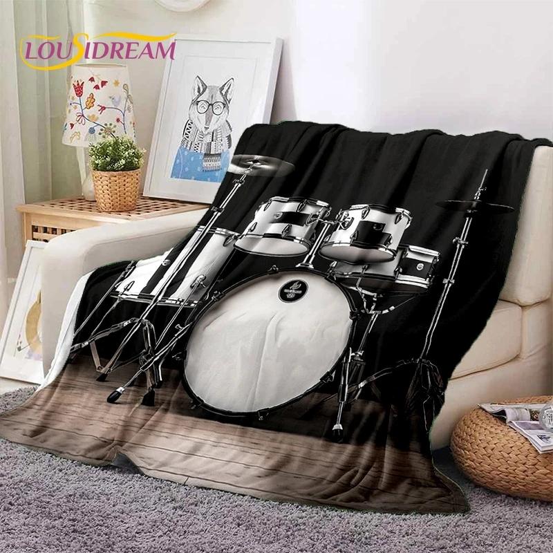 Kit de Bateria 3D Conjunto de Suporte para Bateria Instrumentos Musicais Cobertores Macios, Mantenha-se Aquecido Manta Confortável para Piquenique Camas Sofá Casa Quarto