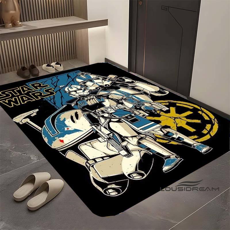 

Star Wars cartoon rug, suitable for living room, retro galaxy space starship pattern, large non-slip doormat, bathroom mat, home 60x90cm