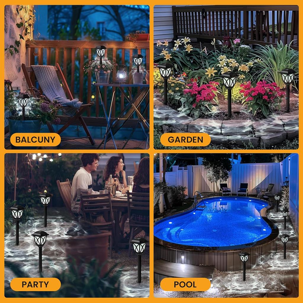 Solar Lights Outdoor Waterproof 2Pack LED Solar Garden Lights Outdoor Decorations Garden Decor for Yard Patio Landscape Planter Walkway
