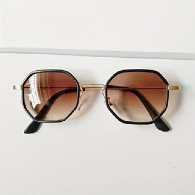 Geometric Polygon Metal Sunglasses for Men - Casual Retro Classic Elegant Simplistic Fashion Eyewear Outdoor Fishing,Vacation, & Driving