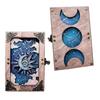 Handmade Witch Hidden Key Journal Gothic Vintage Sun Moon Design Witch Notebook with Lock And Key for Spell Book