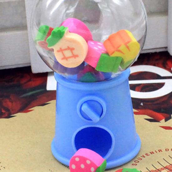12Pcs Eraser Toy Creative Practical Fruit Shape Pencil Eraser Stationery Twisted Egg Toy for Children
