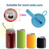 Colorful Silicone Sodas Can Lid and Straw Easy Use Spill-proof Sealed Can Cover for Canned Beverages Beer and Juice