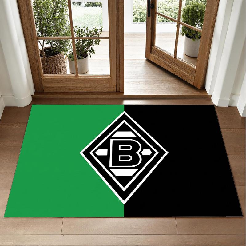 Borussia Mönchengladbach Design Crystal Velvet Rug Soft Decorative Mat for Bedroom Entrance