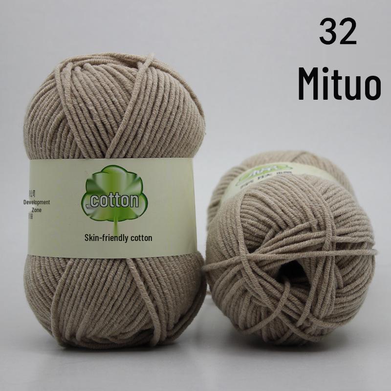 Combed 5-Ply Milk Cotton Yarn for DIY Knitting & Crochet - Medium-Thick Scarf & Blanket Material Pack
