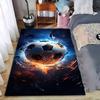 Fiery Soccer Ball Print Carpet for Bedroom or Sports Decor Styling Suitable for Use As an Anti-slip for Living Room Bedroom Sofas
