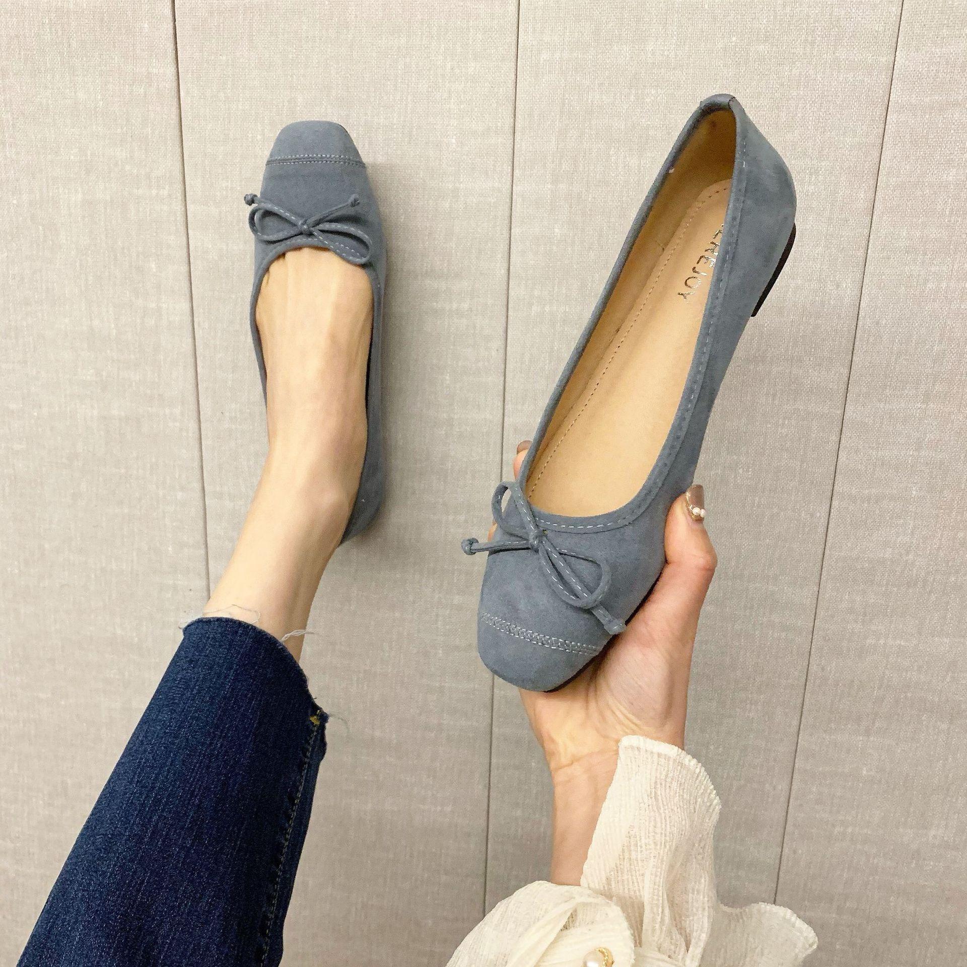 

Fashion Big Size 34-43 Women Round Toe Shoes Soft Foldable Flats Ladies Bowtie Loafers Nubuck Leather Moccasin Femmes Roll-Up Ballerinas 9 сірий колір