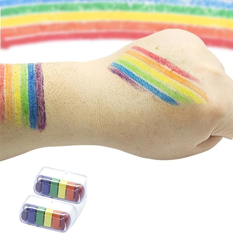 6 Colors Rainbow Face Body Paint Crayon Stick Fluorescent Fan Paint for Sports Festival