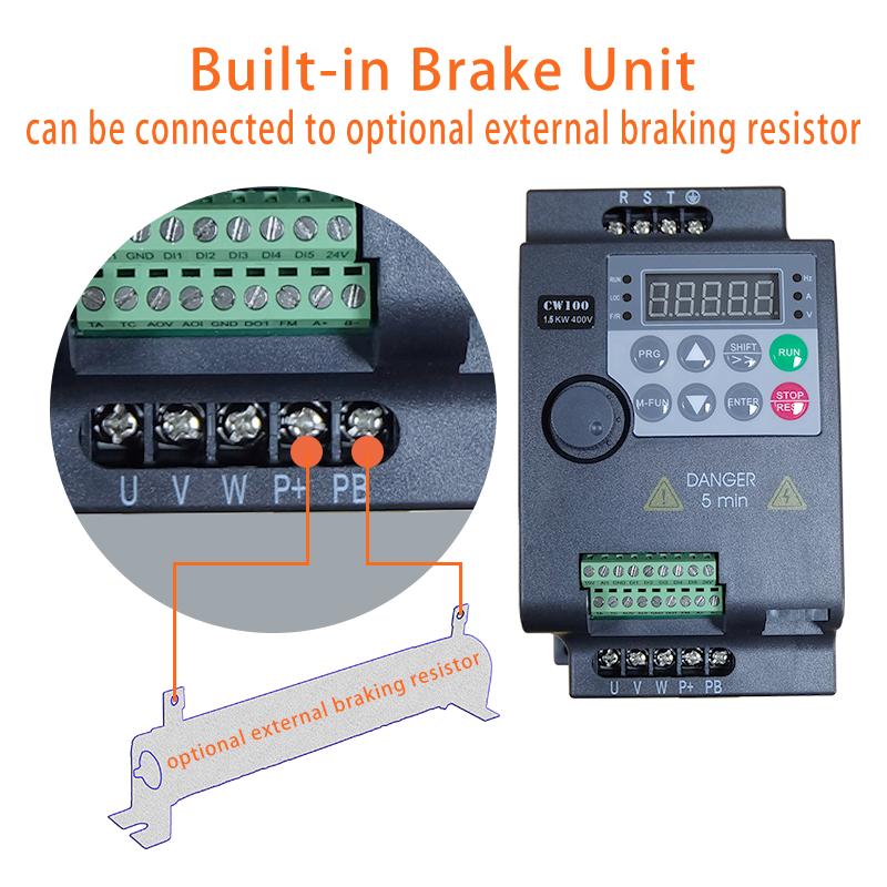 0.75KW/1.5KW/2.2KW 1/2/3HP 380V VFD Economical Variable Frequency Drive Converter Motor Speed Vector Control Small Inverter